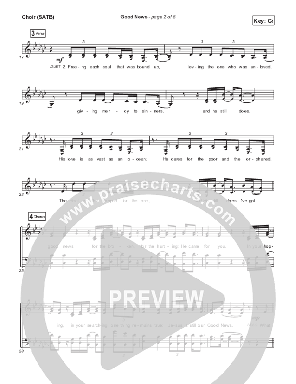 Good News (Live) Choir Sheet (SATB) (Bryan & Katie Torwalt)