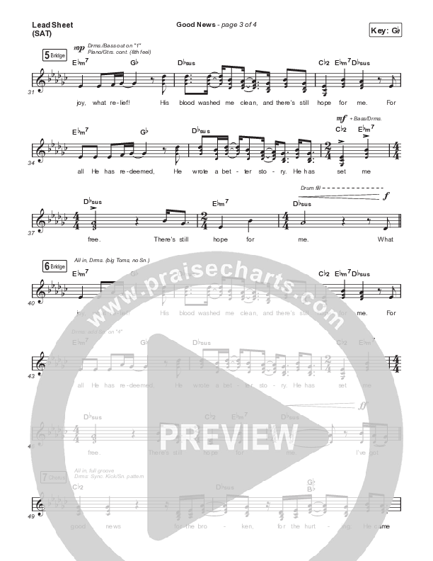 Good News (Live) Lead Sheet (SAT) (Bryan & Katie Torwalt)