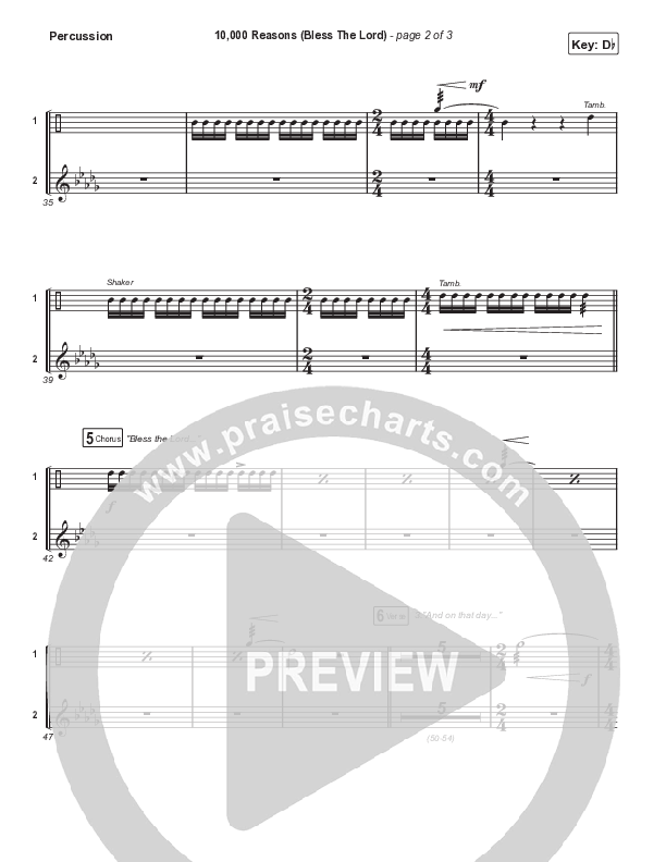 10,000 Reasons (Bless The Lord) Percussion (Matt Redman / Bryan & Katie Torwalt / Pat Barrett / Naomi Raine / Crowder / Worship Together)
