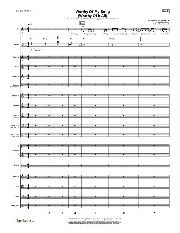 Worthy Of My Song (Worthy Of It All) (Sing It Now SATB) Conductor's Score (Phil Wickham / Chandler Moore / Arr. Mason Brown)