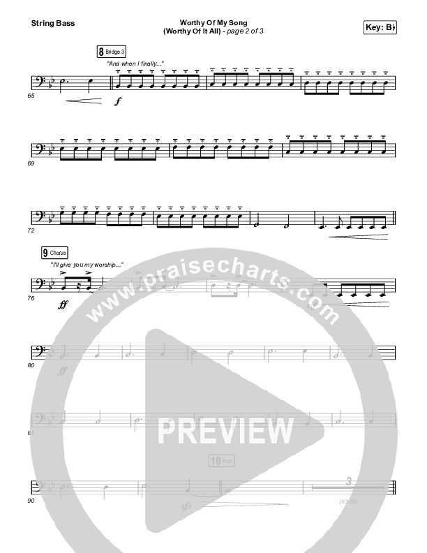 Worthy Of My Song (Worthy Of It All) (Sing It Now SATB) Double Bass (Phil Wickham / Chandler Moore / Arr. Mason Brown)