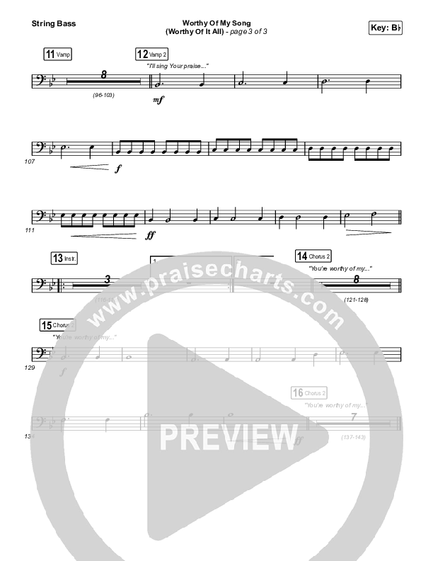 Worthy Of My Song (Worthy Of It All) (Sing It Now SATB) Double Bass (Phil Wickham / Chandler Moore / Arr. Mason Brown)