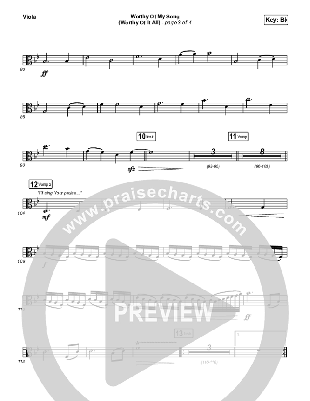 Worthy Of My Song (Worthy Of It All) (Sing It Now SATB) Viola (Phil Wickham / Chandler Moore / Arr. Mason Brown)