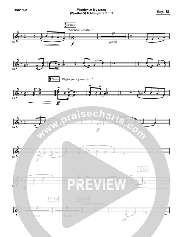 Worthy Of My Song (Worthy Of It All) (Worship Choir SAB) Brass Pack (Phil Wickham / Chandler Moore / Arr. Mason Brown)