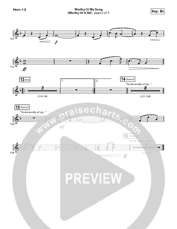 Worthy Of My Song (Worthy Of It All) (Worship Choir SAB) Brass Pack (Phil Wickham / Chandler Moore / Arr. Mason Brown)