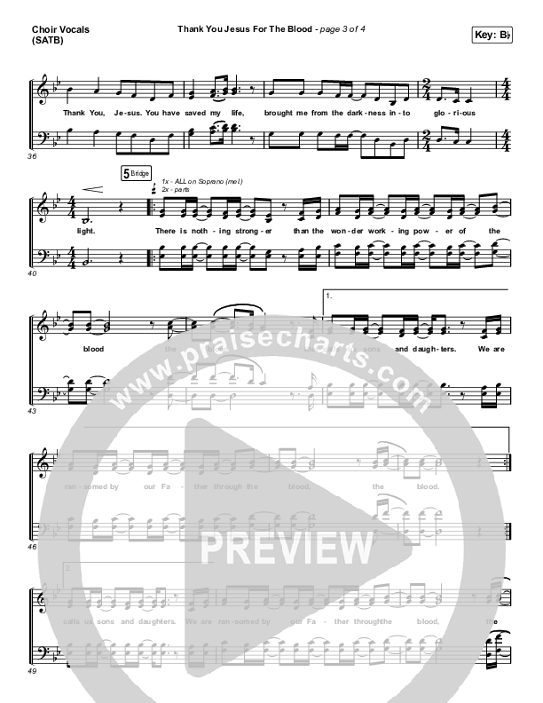 Thank You Jesus For The Blood (Sing It Now SATB) Choir Sheet (SATB) (Charity Gayle / Arr. Erik Foster)