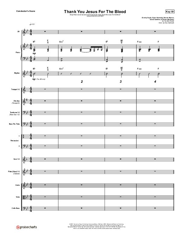 Thank You Jesus For The Blood (Sing It Now SATB) Conductor's Score (Charity Gayle / Arr. Erik Foster)