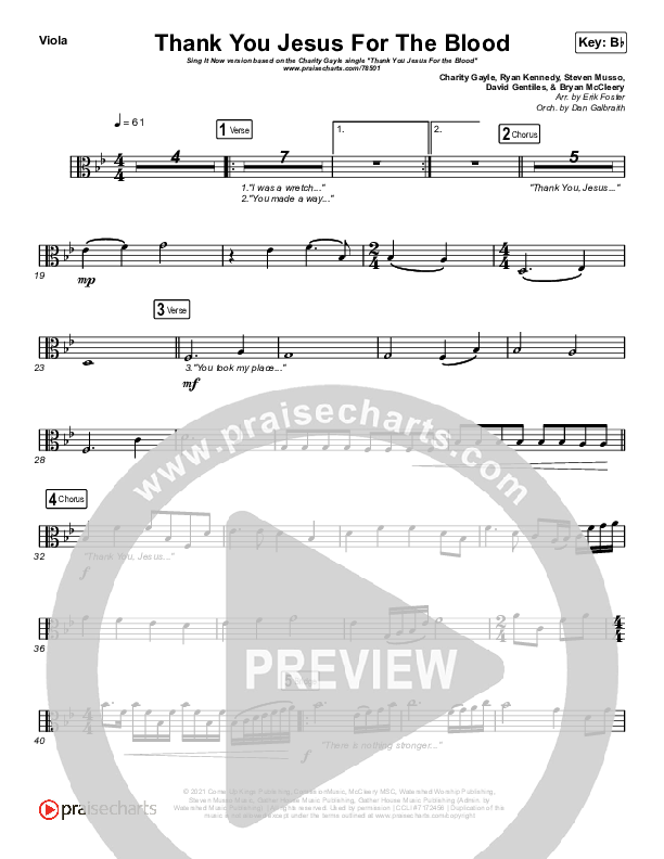 Thank You Jesus For The Blood (Sing It Now SATB) String Pack (Charity Gayle / Arr. Erik Foster)