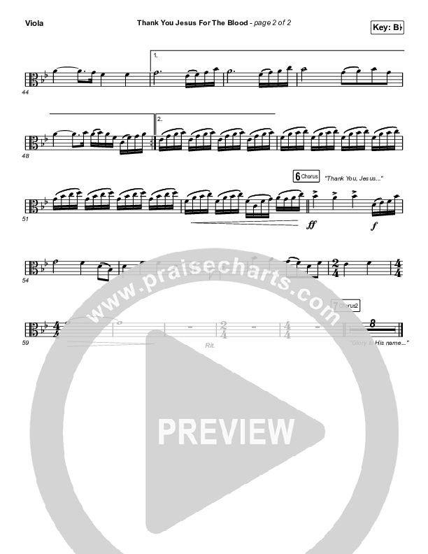 Thank You Jesus For The Blood (Sing It Now SATB) Viola (Charity Gayle / Arr. Erik Foster)
