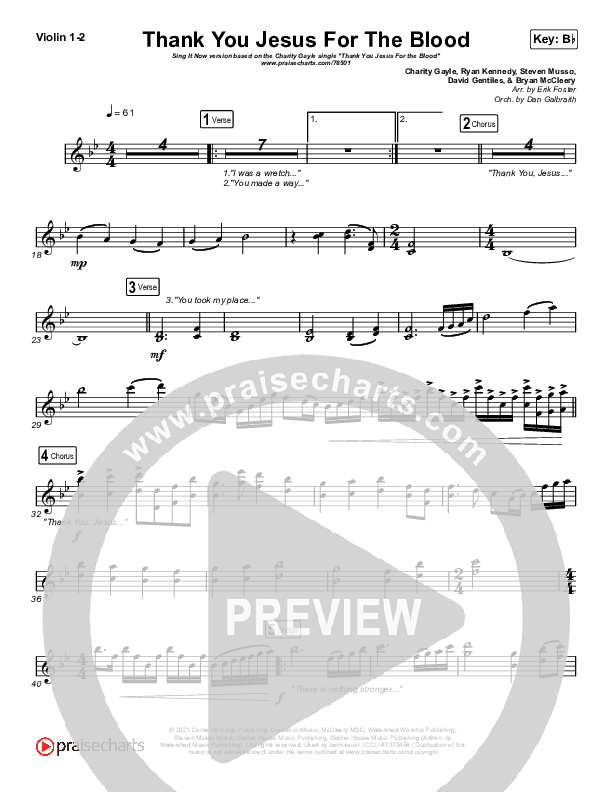 Thank You Jesus For The Blood (Sing It Now SATB) String Pack (Charity Gayle / Arr. Erik Foster)