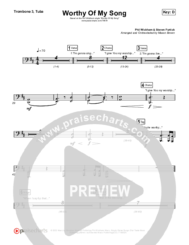 Worthy Of My Song Trombone 1,2 (Phil Wickham)