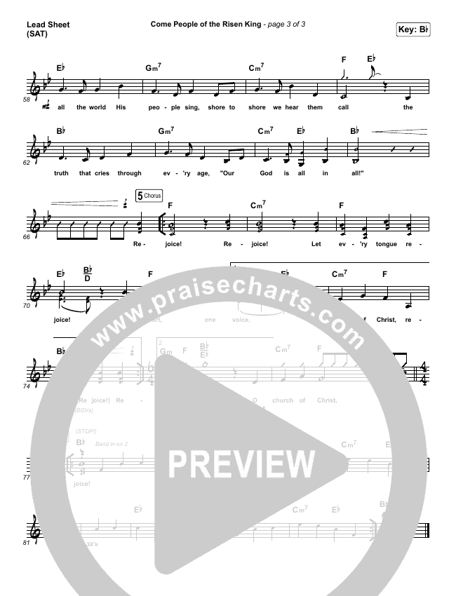 Come People Of The Risen King Sheet Music Keith Kristyn Getty