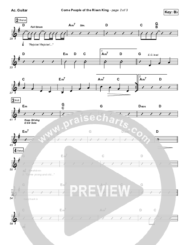 Come People Of The Risen King Acoustic Guitar (Keith & Kristyn Getty)