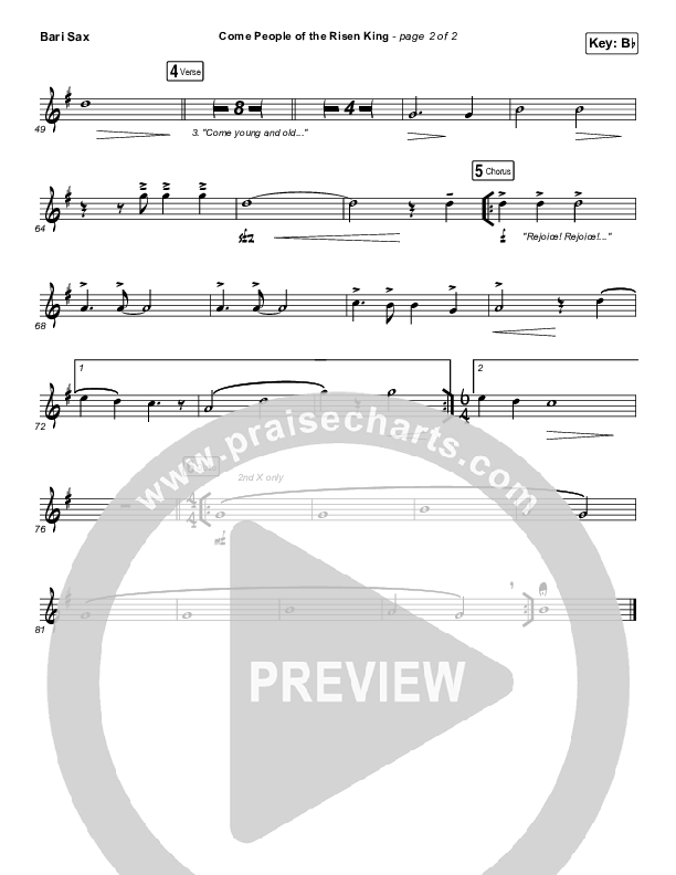 Come People Of The Risen King Bari Sax (Keith & Kristyn Getty)