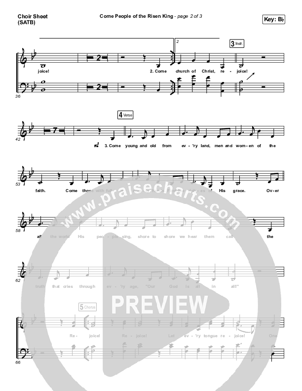 Come People Of The Risen King Choir Sheet (SATB) (Keith & Kristyn Getty)