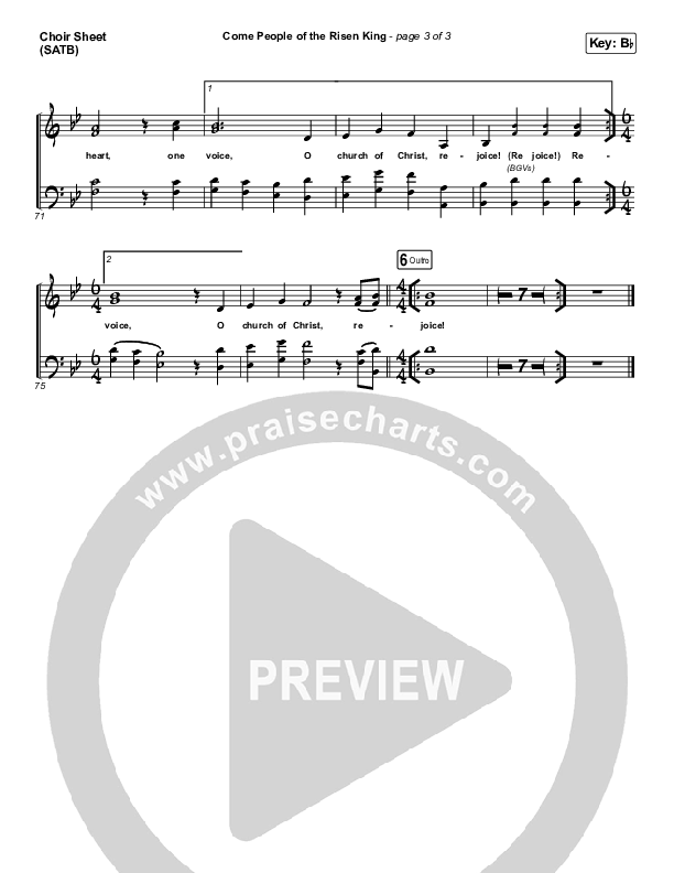 Come People Of The Risen King Choir Vocals (SATB) (Keith & Kristyn Getty)