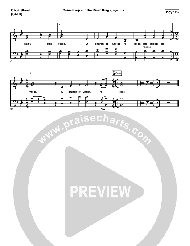 Come People Of The Risen King Choir Sheet (SATB) (Keith & Kristyn Getty)