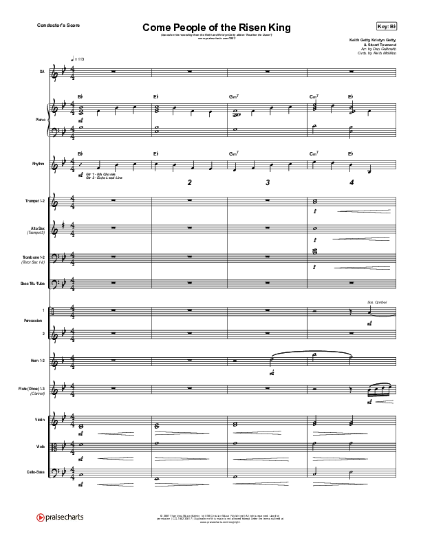 Come People Of The Risen King Conductor's Score (Keith & Kristyn Getty)