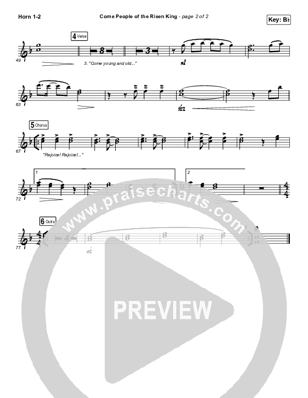 Come People Of The Risen King French Horn 1/2 (Keith & Kristyn Getty)