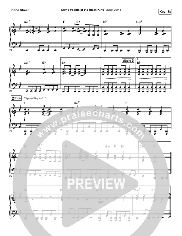 Come People Of The Risen King Piano Sheet (Keith & Kristyn Getty)