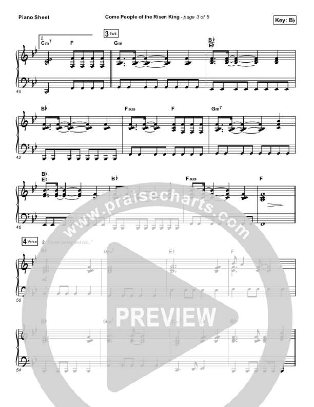 Come People Of The Risen King Piano Sheet (Keith & Kristyn Getty)