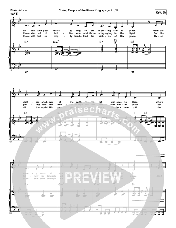 Come People Of The Risen King Piano/Vocal (SAT) (Keith & Kristyn Getty)