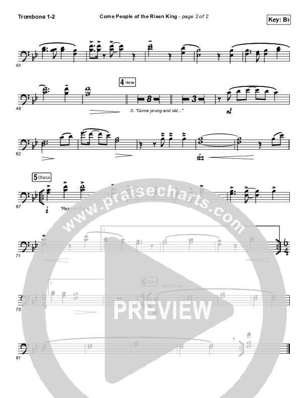 Come People Of The Risen King Trombone 1/2 (Keith & Kristyn Getty)