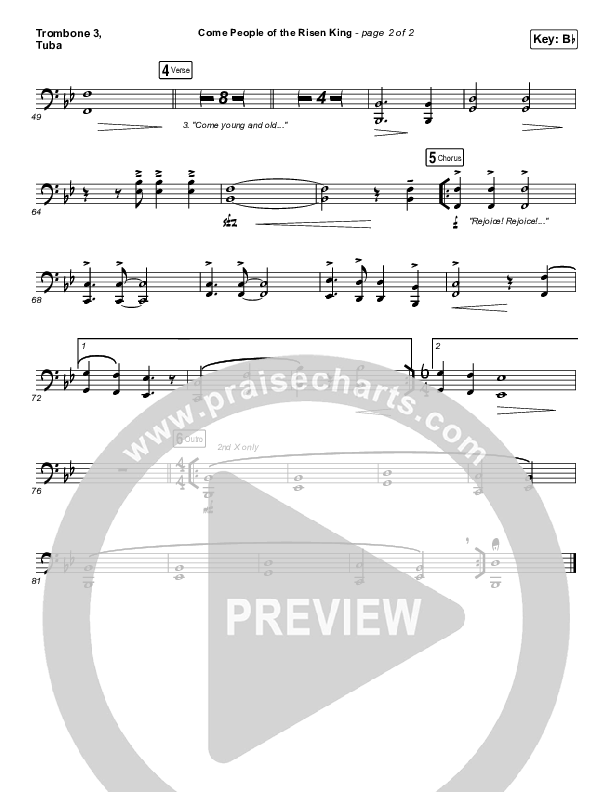 Come People Of The Risen King Trombone 3/Tuba (Keith & Kristyn Getty)