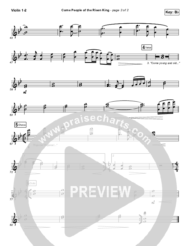 Come People Of The Risen King Violin 1/2 (Keith & Kristyn Getty)