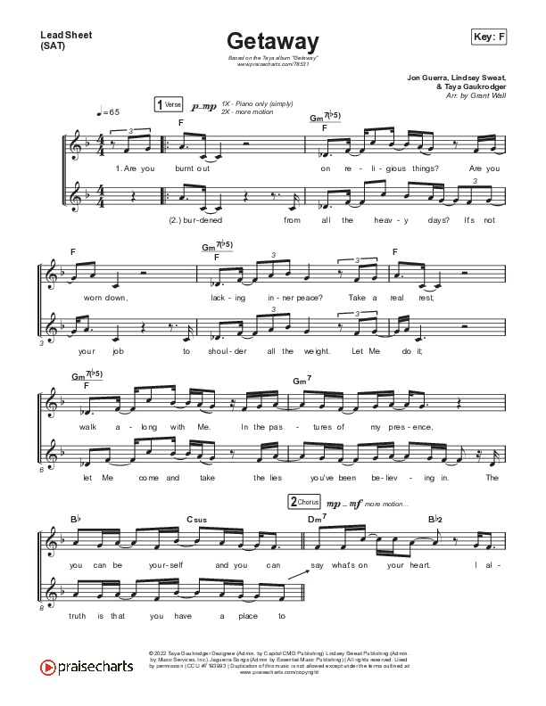 Getaway Lead Sheet (SAT) (TAYA)