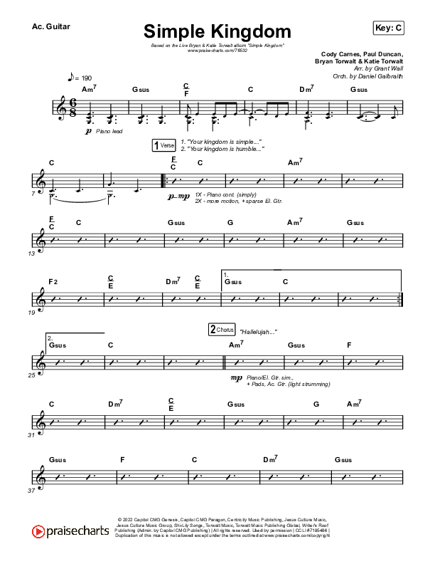 Simple Kingdom (Live) Acoustic Guitar (Bryan & Katie Torwalt)