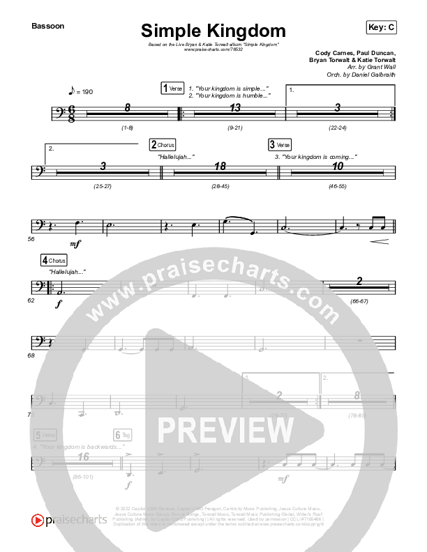 Simple Kingdom (Live) Bassoon (Bryan & Katie Torwalt)