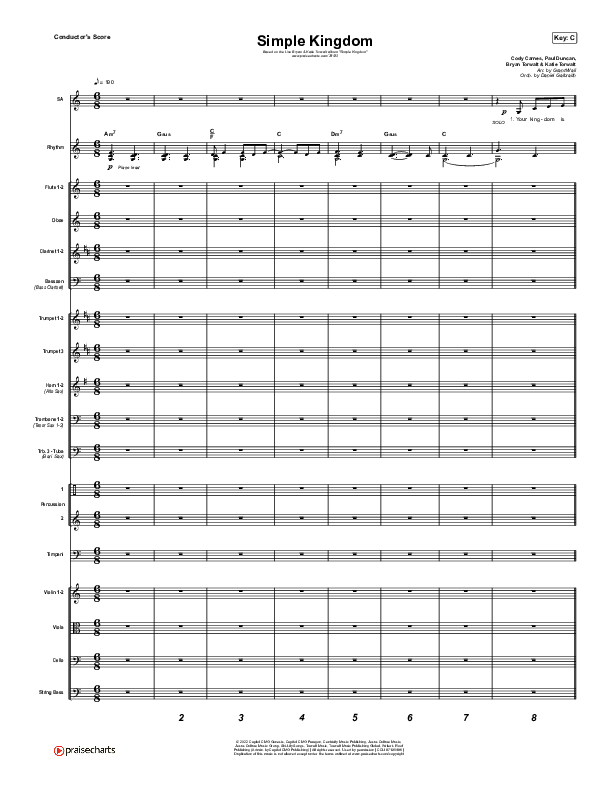 Simple Kingdom (Live) Conductor's Score (Bryan & Katie Torwalt)
