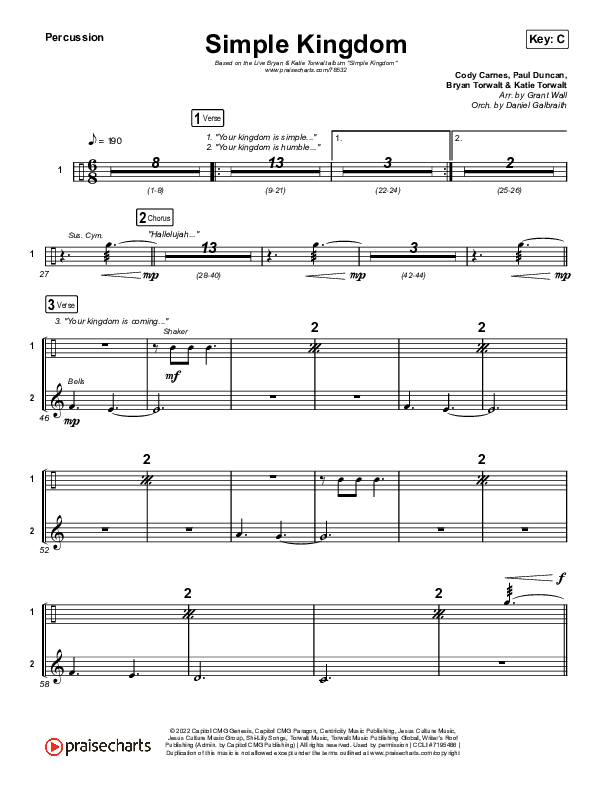 Simple Kingdom (Live) Percussion (Bryan & Katie Torwalt)