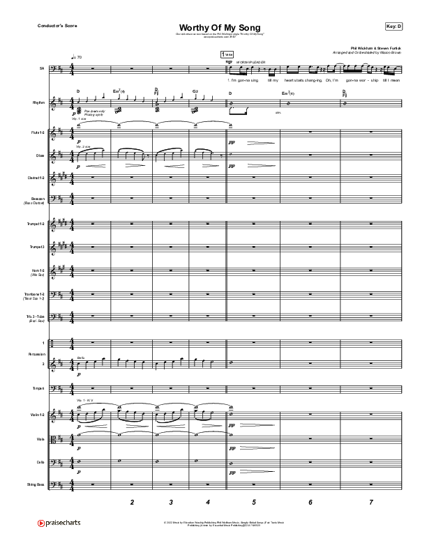 Worthy Of My Song (Choral Anthem SATB) Orchestration (Phil Wickham / Arr. Mason Brown)