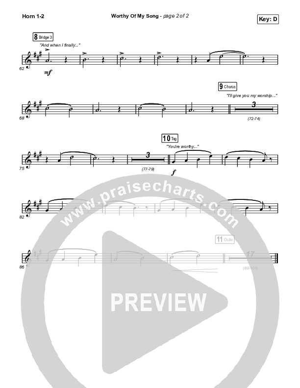 Worthy Of My Song (Choral Anthem SATB) Brass Pack (Phil Wickham / Arr. Mason Brown)