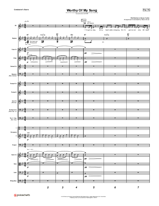 Worthy Of My Song (Unison/2-Part Choir) Conductor's Score (Phil Wickham / Chris Quilala / Arr. Mason Brown)