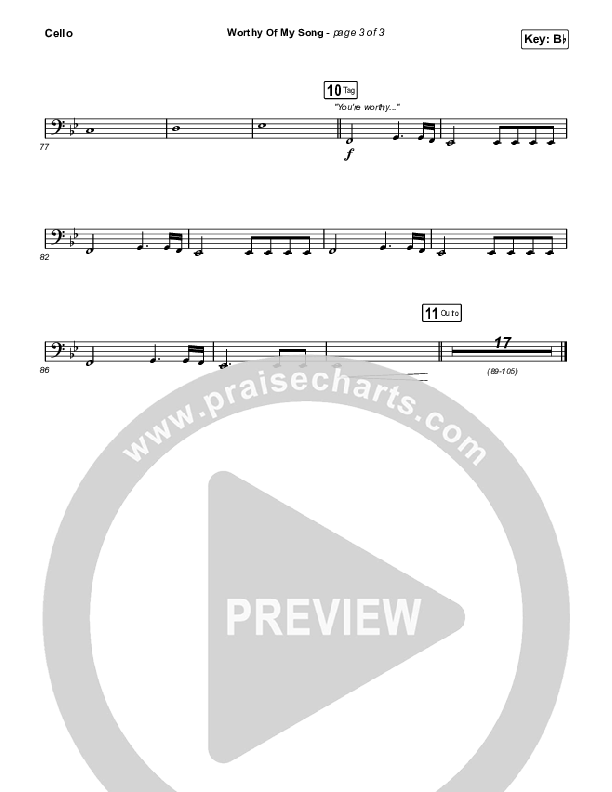 Worthy Of My Song (Sing It Now SATB) Cello (Phil Wickham / Arr. Mason Brown)