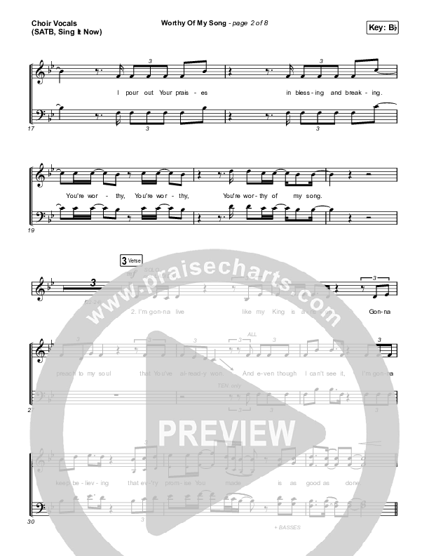 Worthy Of My Song (Sing It Now SATB) Choir Sheet (SATB) (Phil Wickham / Arr. Mason Brown)
