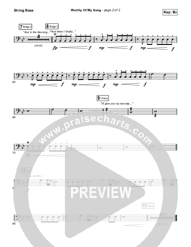 Worthy Of My Song (Sing It Now SATB) Double Bass (Phil Wickham / Arr. Mason Brown)