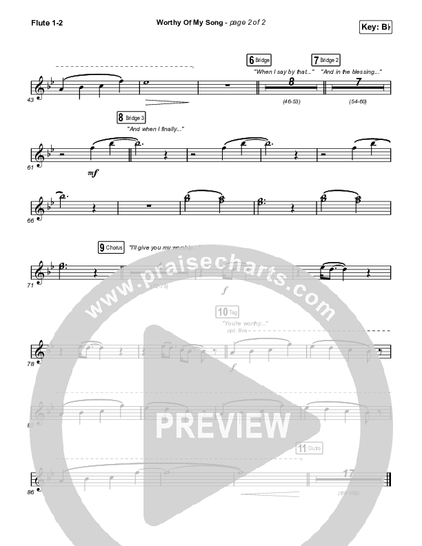 Worthy Of My Song (Sing It Now SATB) Flute 1/2 (Phil Wickham / Arr. Mason Brown)