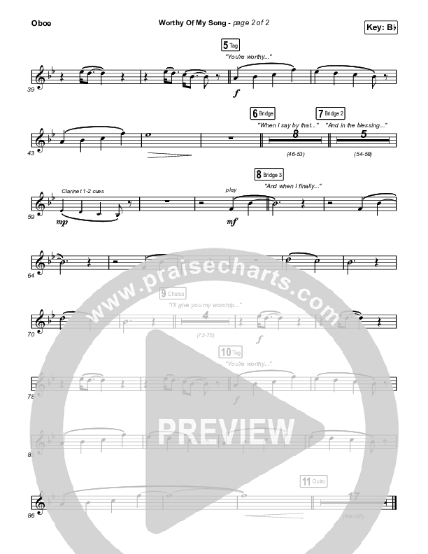 Worthy Of My Song (Sing It Now SATB) Oboe (Phil Wickham / Arr. Mason Brown)