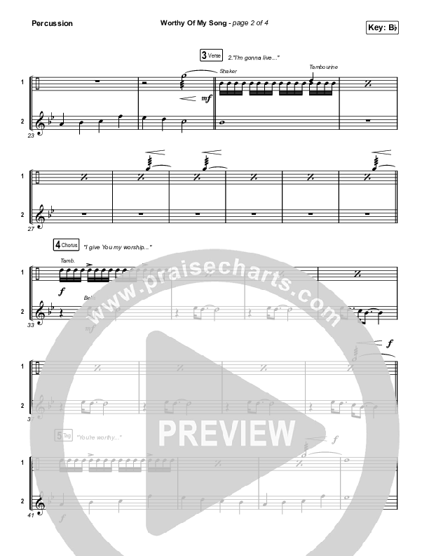 Worthy Of My Song (Sing It Now SATB) Percussion (Phil Wickham / Arr. Mason Brown)