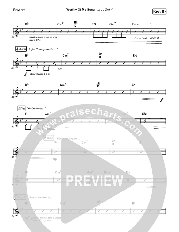 Worthy Of My Song (Sing It Now SATB) Rhythm Chart (Phil Wickham / Arr. Mason Brown)