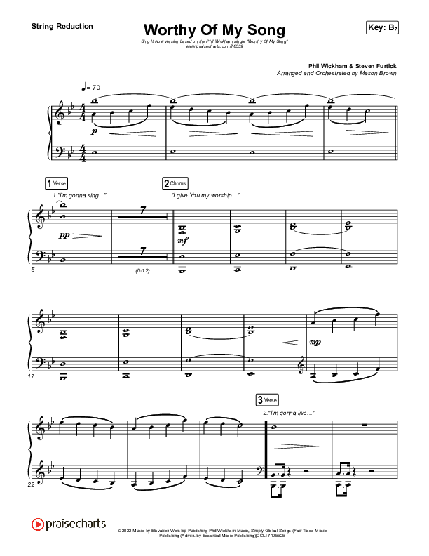 Worthy Of My Song (Sing It Now SATB) String Reduction (Phil Wickham / Arr. Mason Brown)