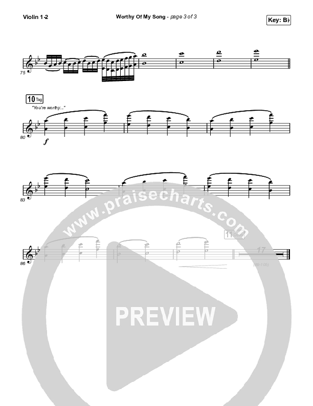 Worthy Of My Song (Sing It Now SATB) Violin 1/2 (Phil Wickham / Arr. Mason Brown)