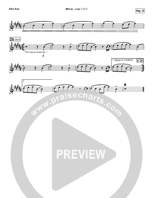 Mercy Alto Sax (Casting Crowns)