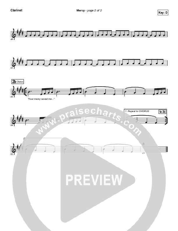 Mercy Clarinet (Casting Crowns)