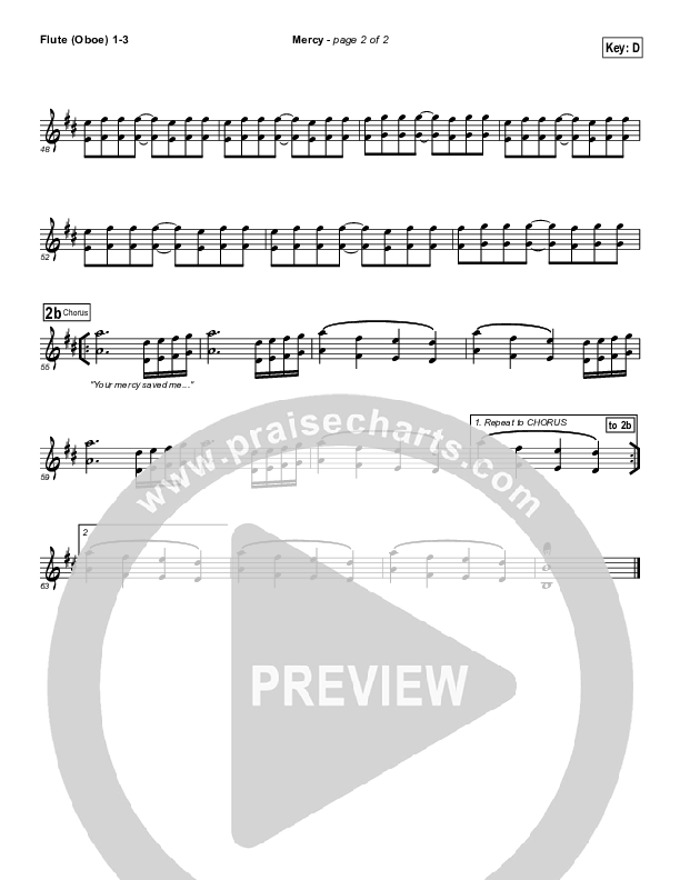 Mercy Flute/Oboe 1/2/3 (Casting Crowns)