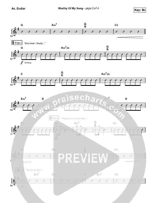 Worthy Of My Song (Worship Choir SAB) Acoustic Guitar (Phil Wickham / Arr. Mason Brown)